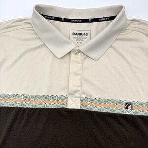 Rank 45 Men's Short Sleeve Multicolor XXL 2XL‎ Stretch Golf Casual Polo Shirt